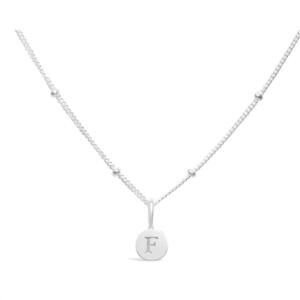 NEW STIA women's love letters mini disk letter necklace in silver